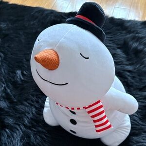 Pillowfort Weighted Plush Snowman with Red Striped Scarf